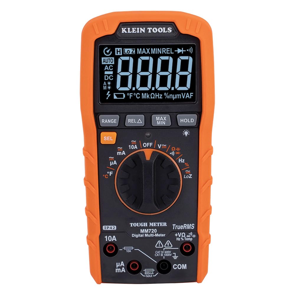 Klein Tools MM720 with clear LCD display for accurate readings in any light