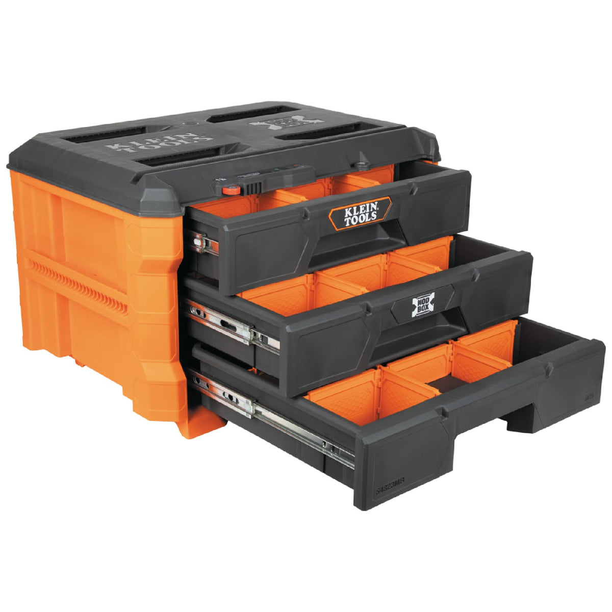 Klein Tools MODbox lid view for quick inventory checks.