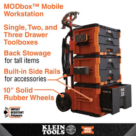 Klein Tools MODbox removable dividers customize drawer organization.
