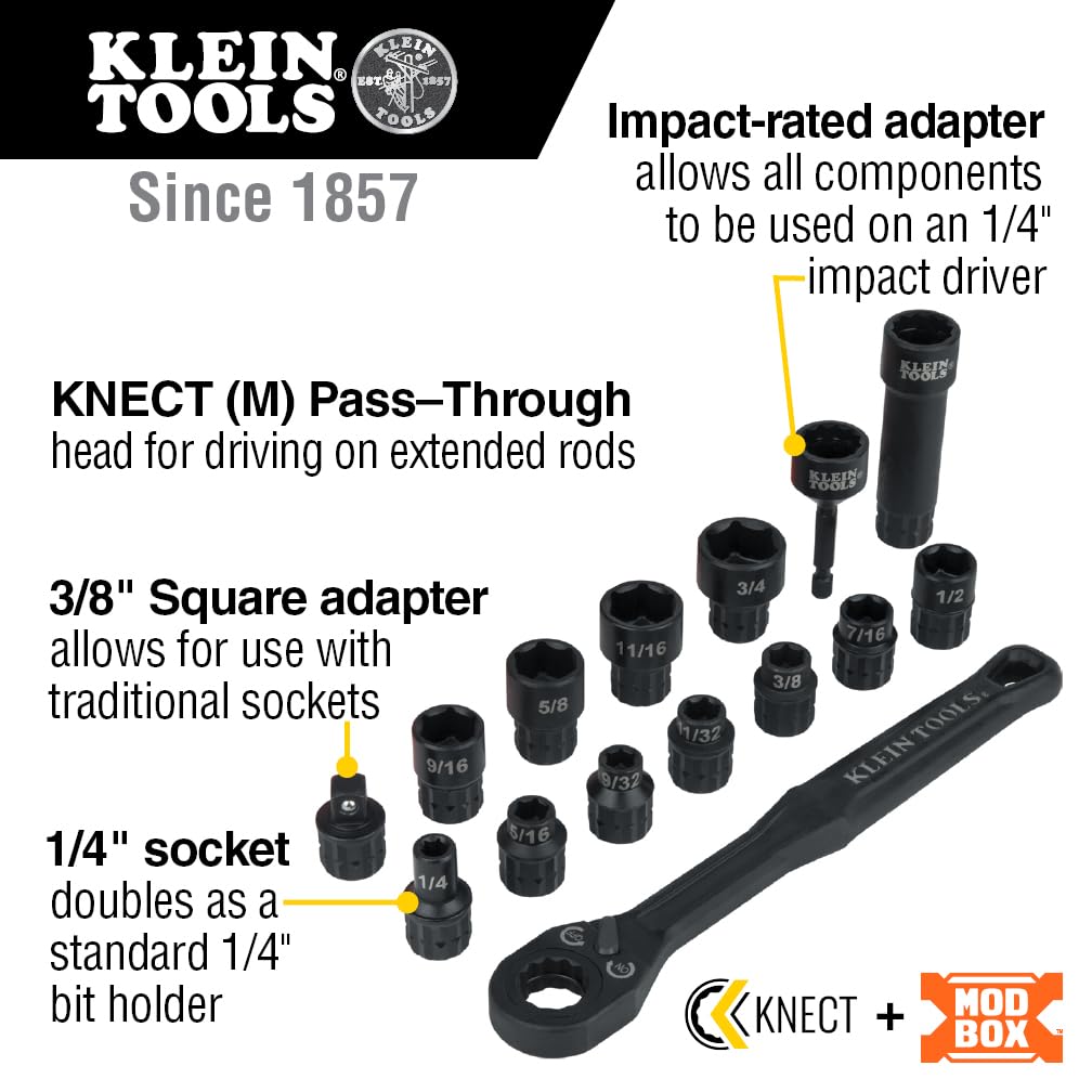 Klein Tools MODBOX case system organized on site