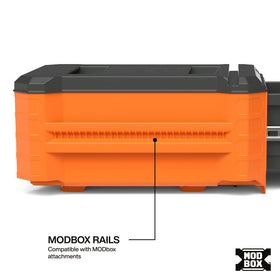 Klein Tools MODbox half-width stackable design saves workspace