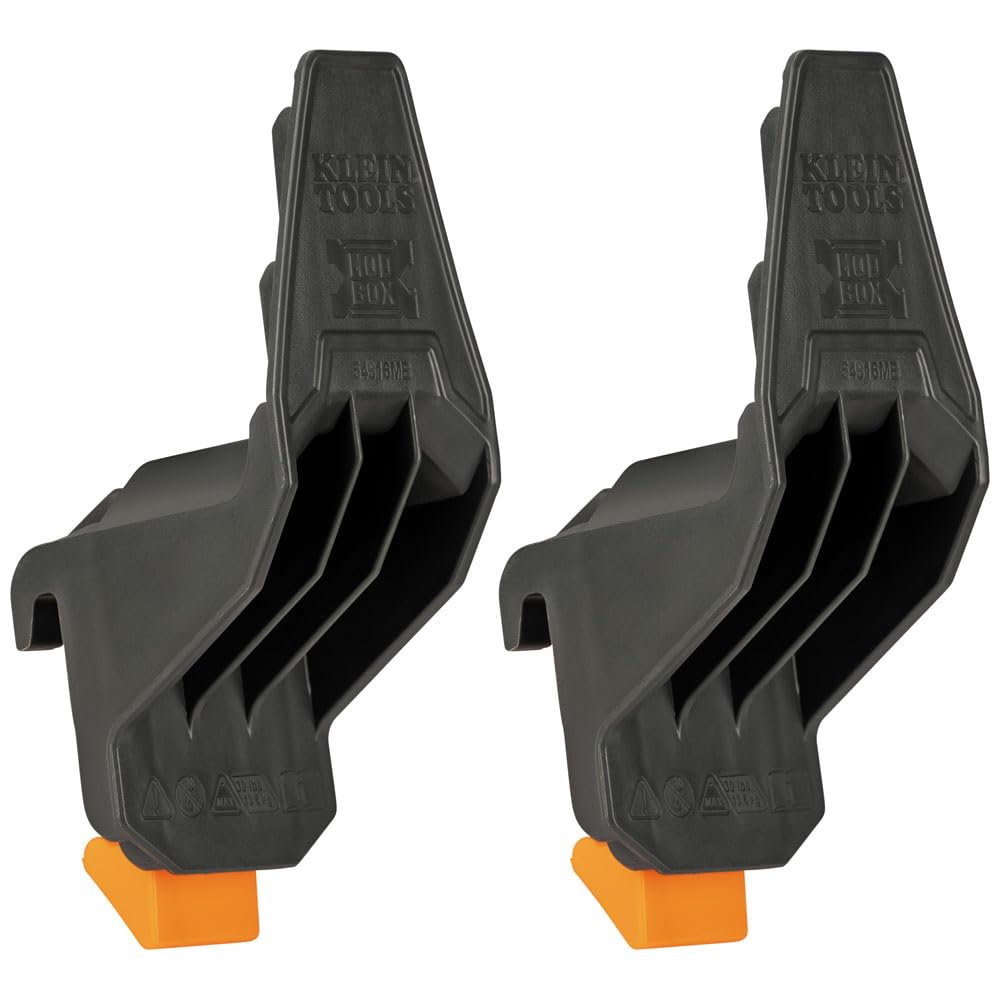 Klein Tools MODbox multi-hook rail attachment keeps cords secure and accessible.