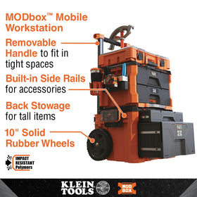 Klein Tools MODbox integrated cable lock location adds transit security