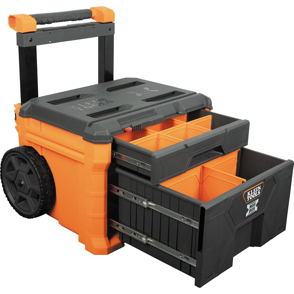 Klein Tools MODbox rolling drawer with spacious lower drawer for bulky tools on job sites