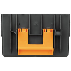 Klein Tools MODbox steel rail mounting supports belt clips or magnets.