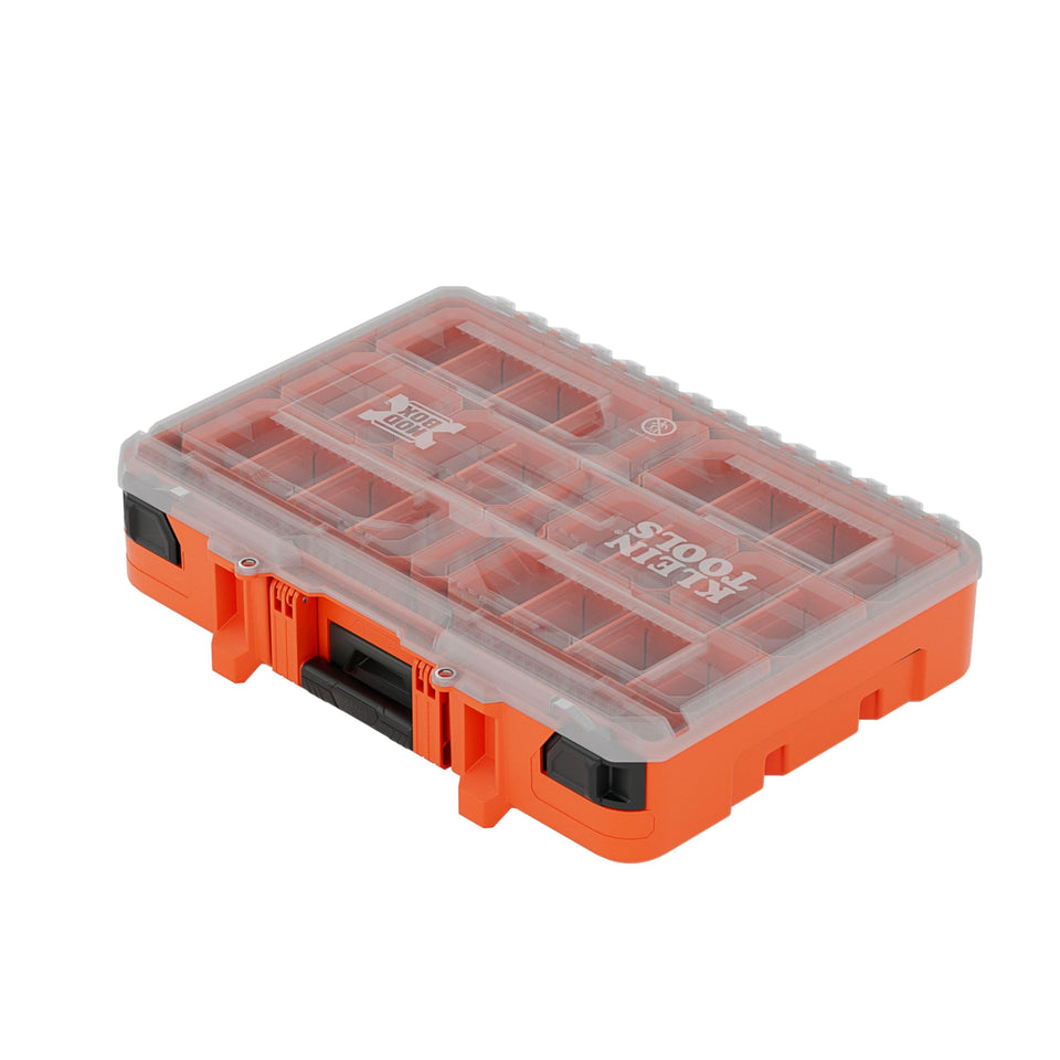 Klein Tools MODbox tall compartment box full width keeps fasteners organized on the go