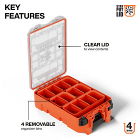 Klein Tools MODbox Tall four removable bins for flexible sorting of fittings