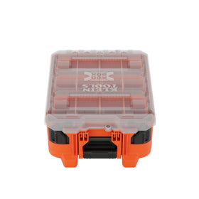 Klein Tools MODbox Tall with lid closed showing secure storage for small parts on job sites