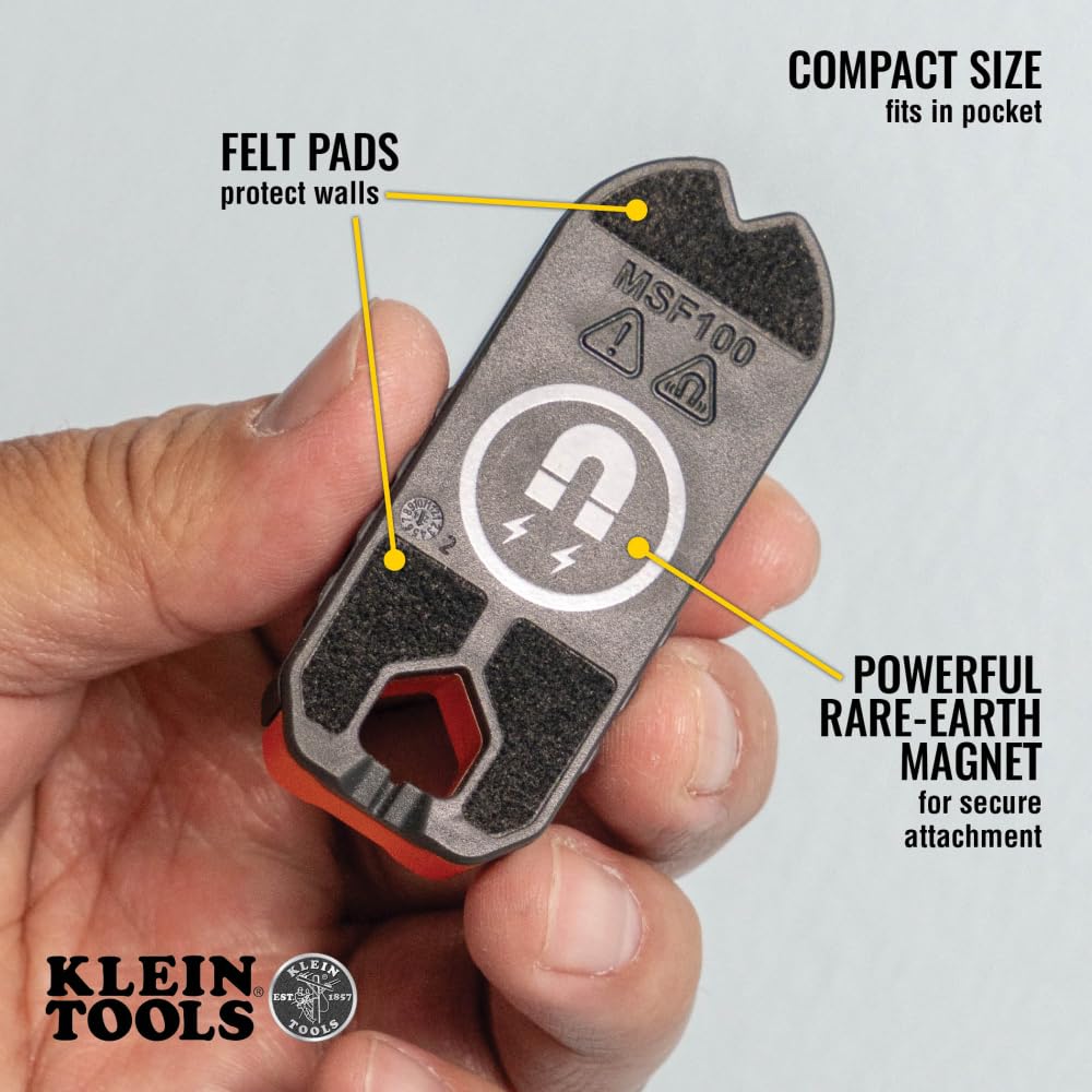 Klein Tools MSF100 felt pad backing protects drywall during marking.