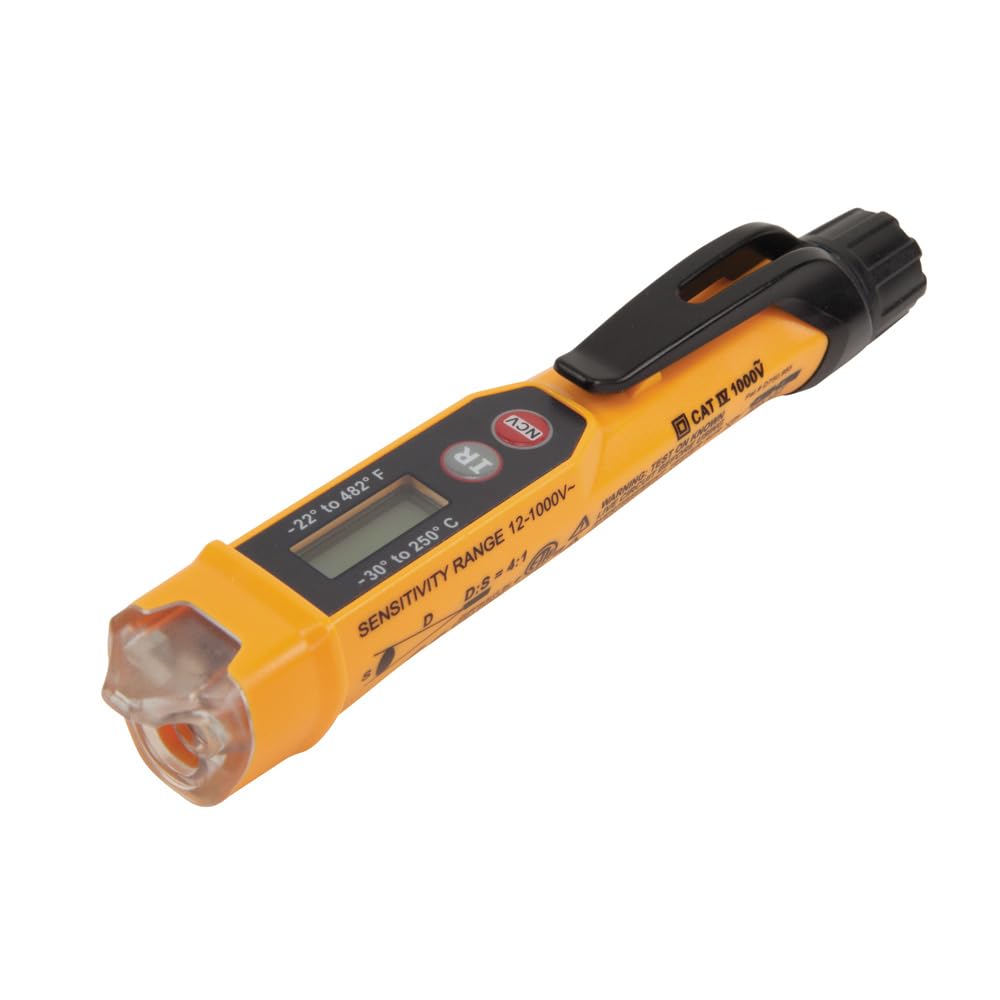 Klein Tools NCVT-4IR voltage tester detects AC voltage non-contact in cables and outlets.