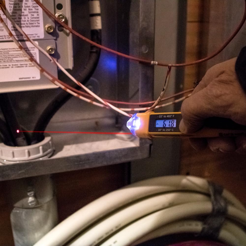 Klein Tools NCVT-4IR detects 12–1000 V AC for on-site safety checks.