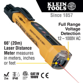 Klein Tools NCVT-6 with laser distance measure for quick distance readings
