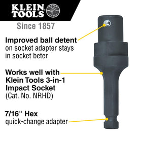 Klein Tools NRHDA improved ball detent for secure socket retention