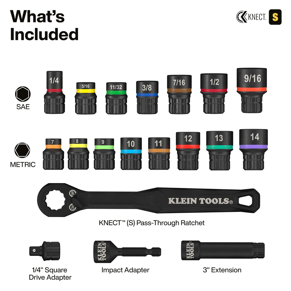 Klein Tools pass-through sockets enable extended access to fasteners
