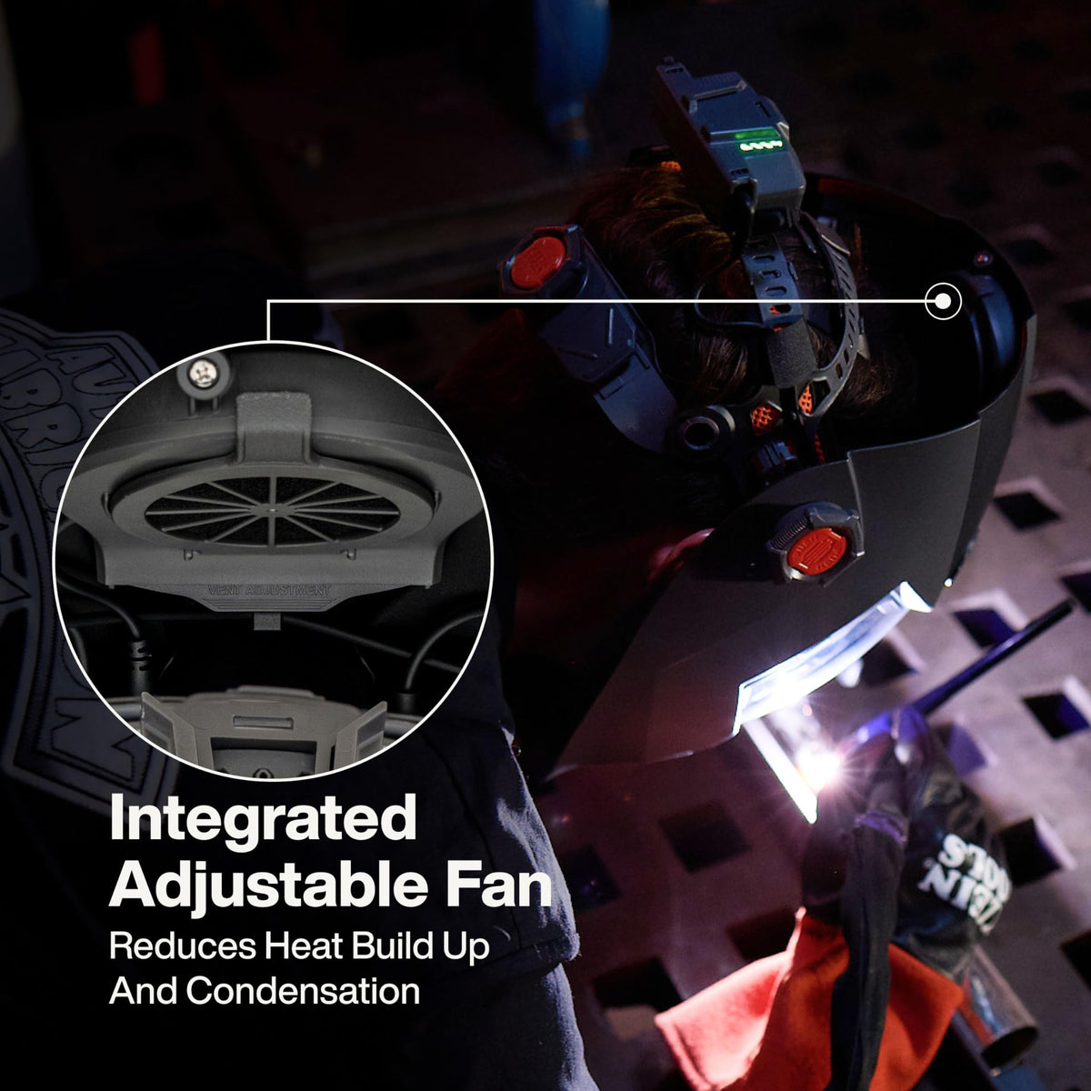 Klein Tools Phoenix panoramic view highlights three-window design for extended field of view.
