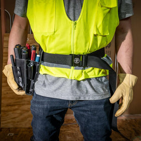 Klein Tools PowerLine belt nylon webbing is 2 inches wide for durability