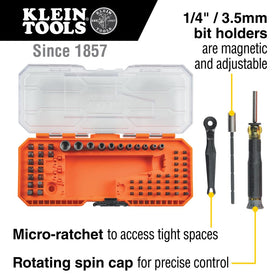 Klein Tools precision driver system with adjustable bit holders for versatility.