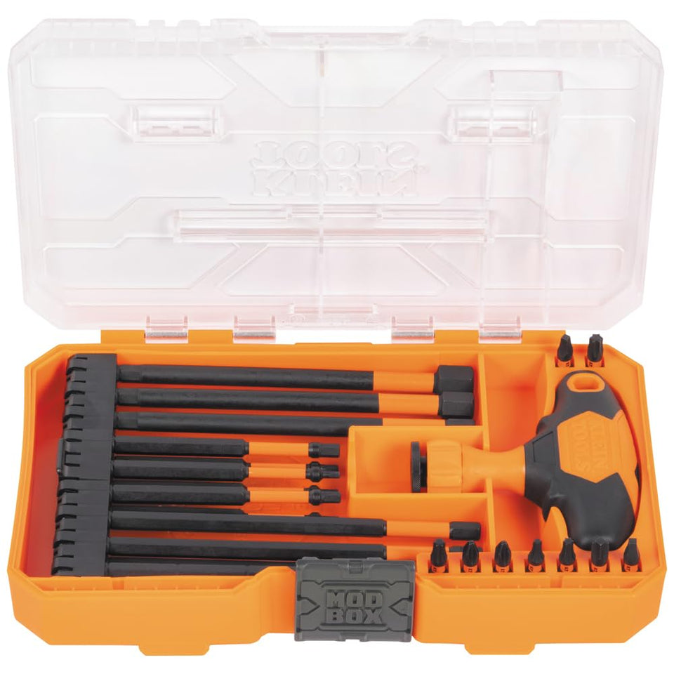 Klein Tools ProFlex ratcheting T-handle highlights quick bit changes