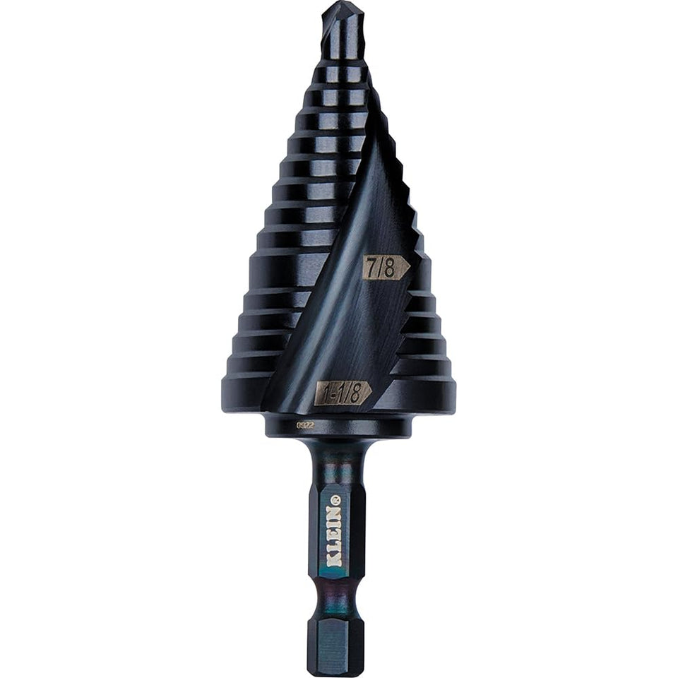 Klein Tools QRST11 step drill bit with dual spiral flutes for fast cutting