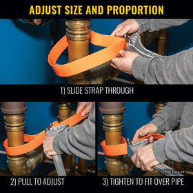 Klein Tools S6HB strap wrench used in tight spaces to grip without marring surfaces.