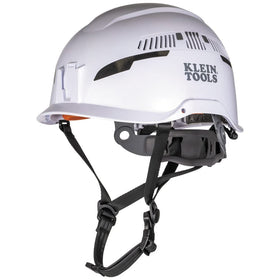 Klein Tools safety helmet Type-2 front view, compact and lightweight for confined-space work.