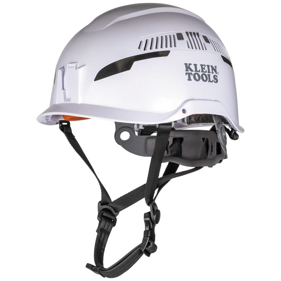 Klein Tools safety helmet Type-2 front view, compact and lightweight for confined-space work.
