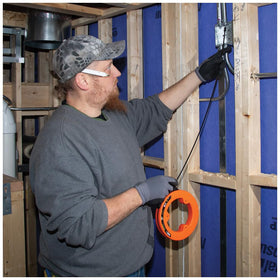 Slim plastic tip guides through tight conduits without snagging.