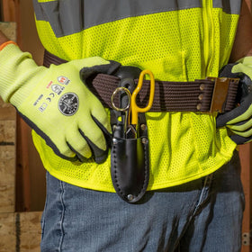 Klein Tools leather holder 5187 keeps tools secure on belts up to 2 inches