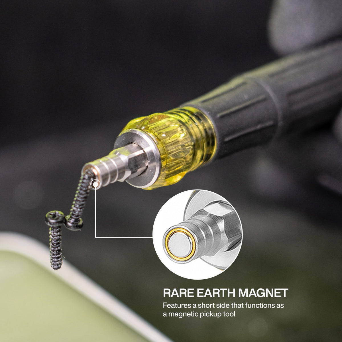 Klein Tools spin-cap precision enables controlled, comfortable fastening.
