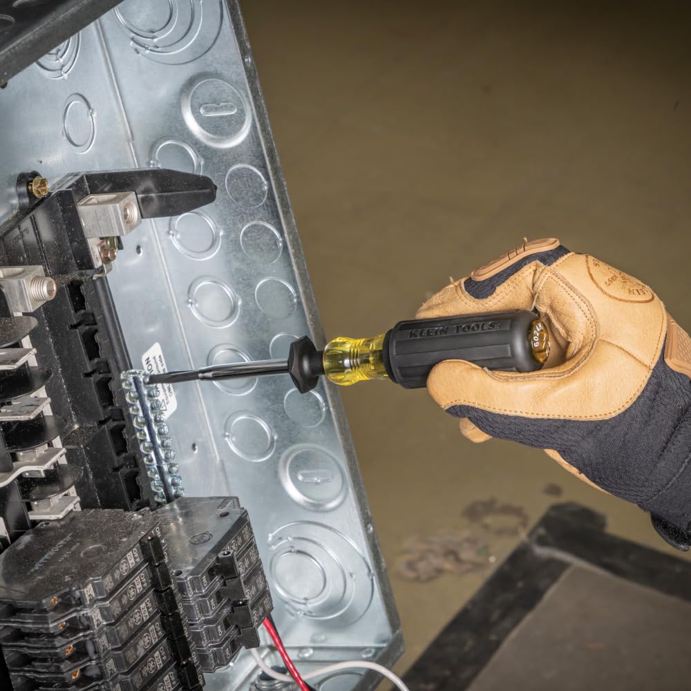 Split-blade screwdriver overhead use by Klein Tools