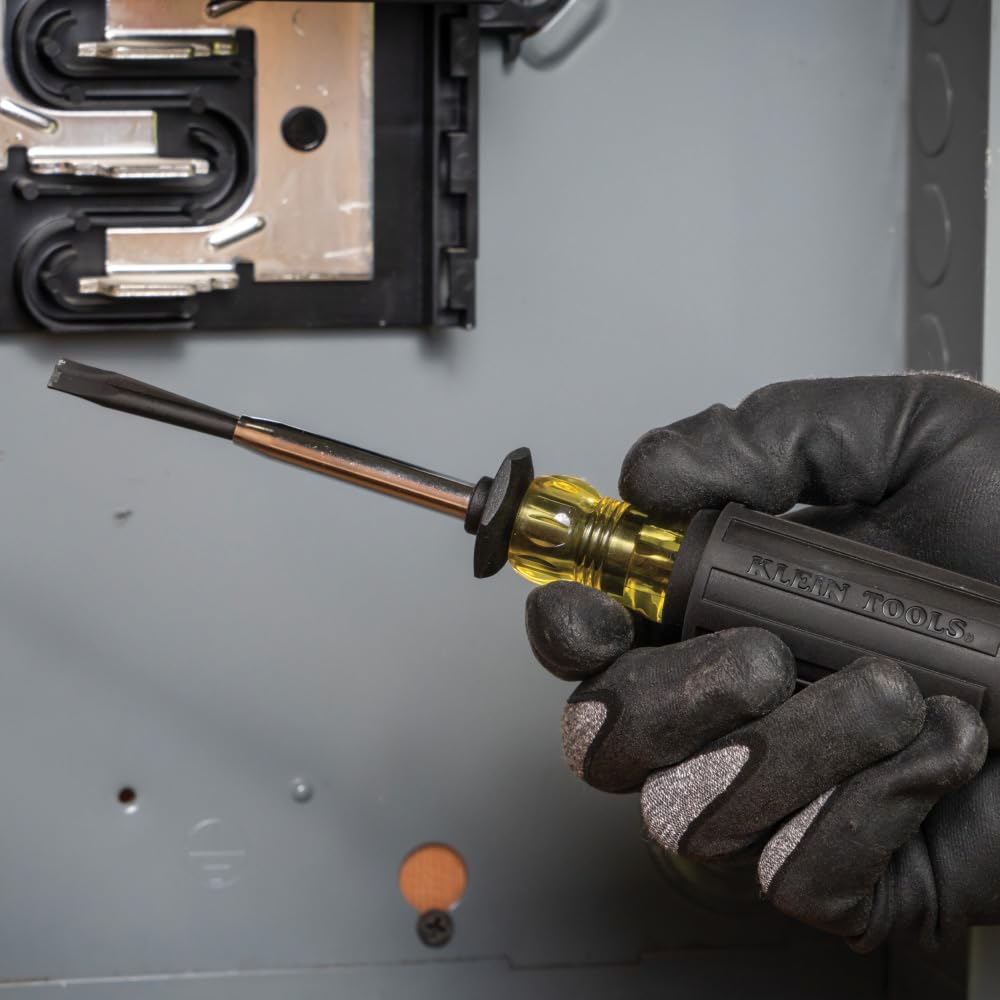Screw-start and drive with Klein Tools for easier alignment