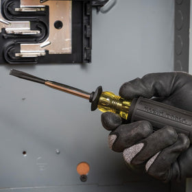 Screw-start and drive with Klein Tools for easier alignment