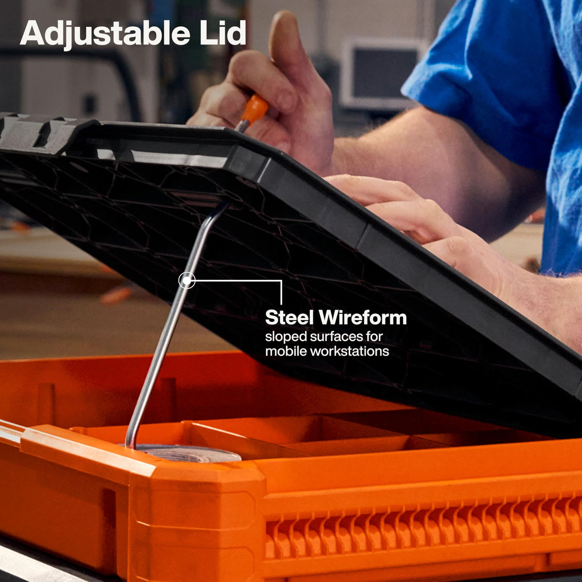 Klein Tools steel wireform lip secures papers and tablets from slipping.