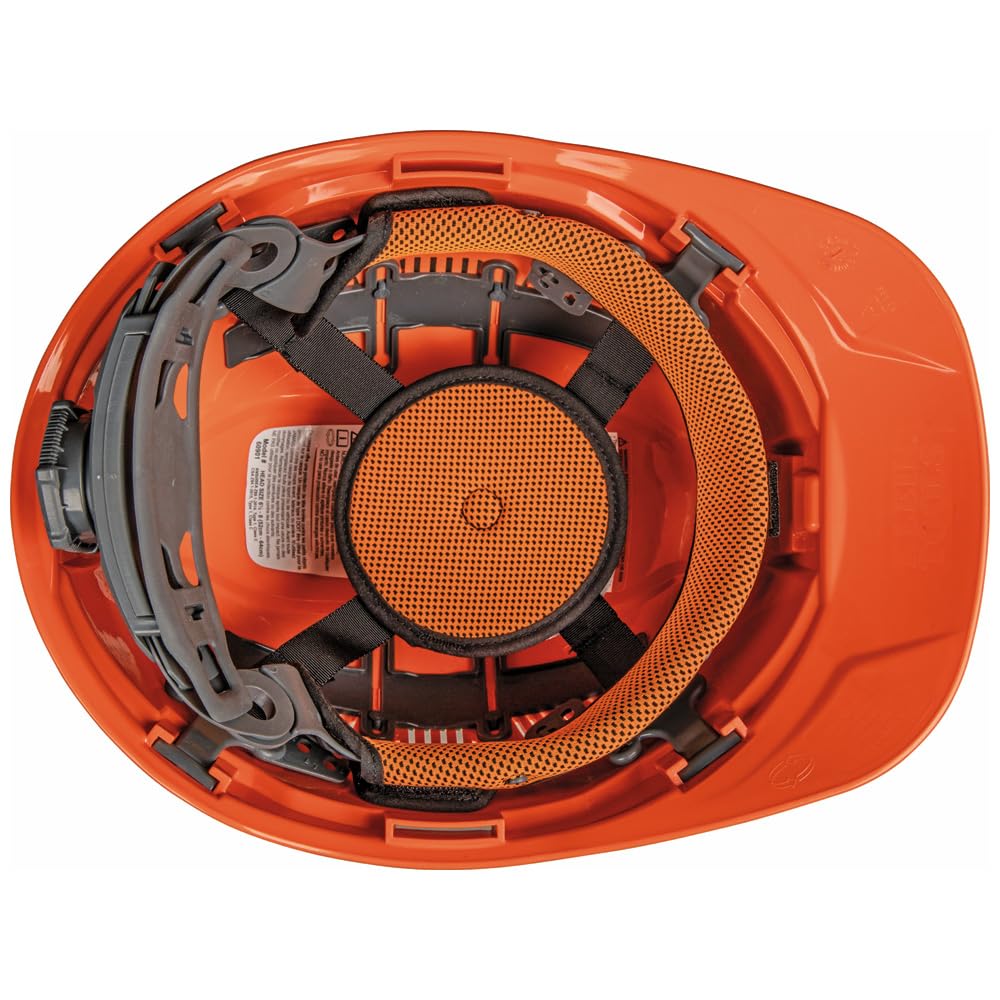 Klein Tools suspension notes compatibility with sweatband and top pad accessories.