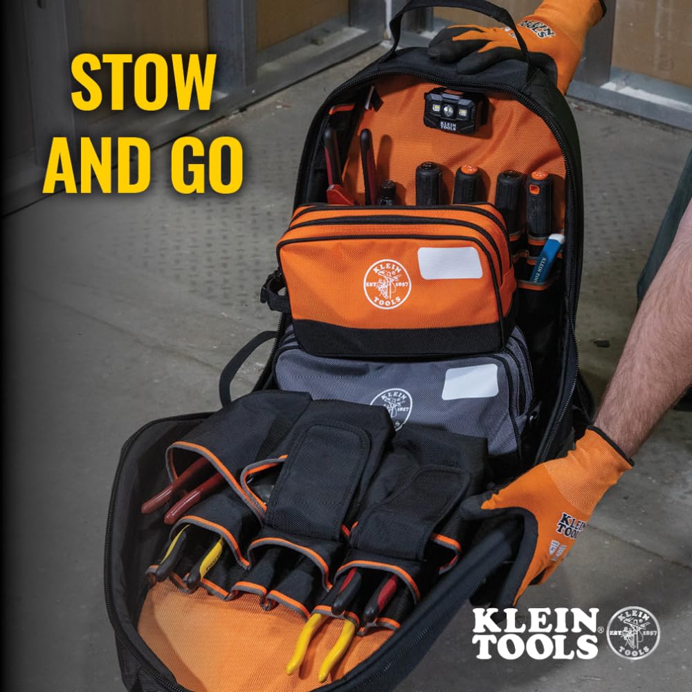 Klein Tools pouch has D-rings for quick attachment options