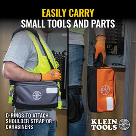 Klein Tools pouch front white label space for contents