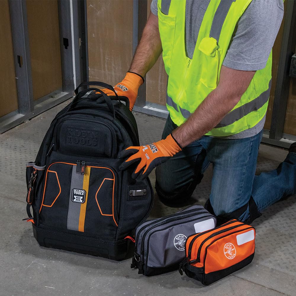 Klein Tools pouch stands upright for fast access