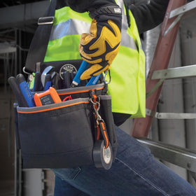 Klein Tools Tradesman Pro Tool Pouch durable construction for demanding workdays.