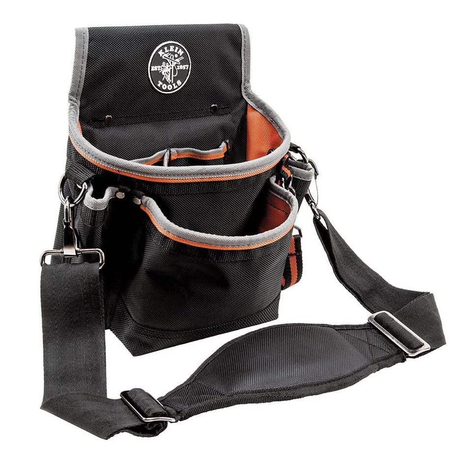 Klein Tools Tradesman Pro Tool Pouch with heavy-duty bottoms for durable on-site storage.
