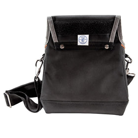 Klein Tools Tradesman Pro Tool Pouch with padded shoulder strap enables hands-free carry.