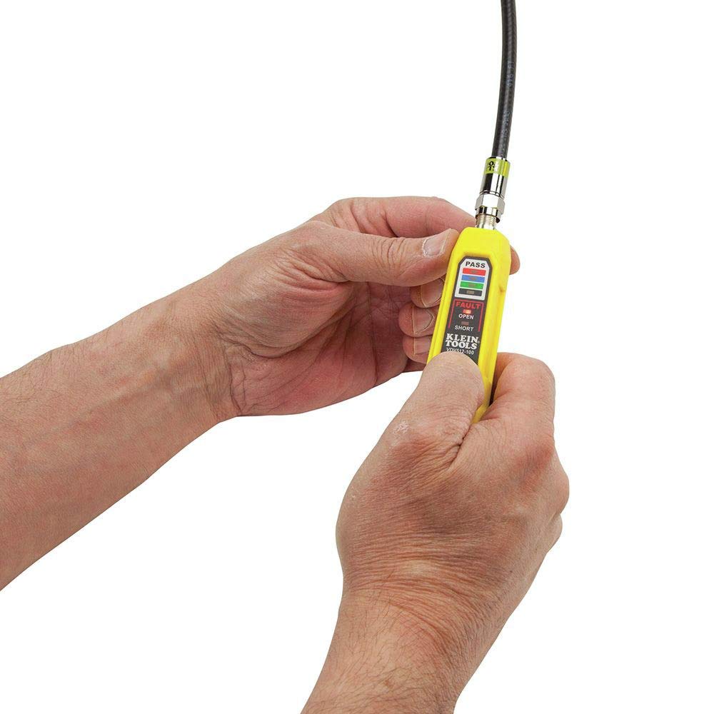 Klein Tools VDV002-818 compression crimper 6-pack in use