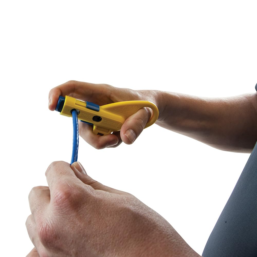 Klein Tools VDV110-295 slide depth gauge speeds repeatable coax stripping.