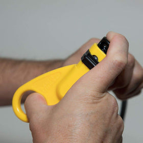 Klein Tools VDV110-061 sliding cable stop in action for fast strips