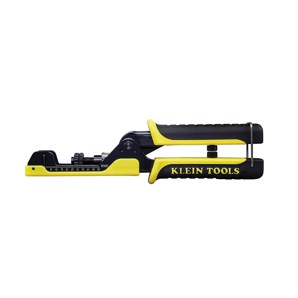 Klein Tools VDV211-100 extended reach crimper for tight spaces and precise terminations.