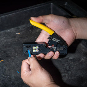 Klein Tools VDV226-107 RJ45 and RJ11/12 crimping in one tool.