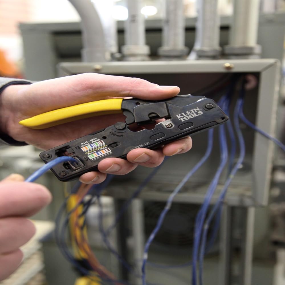 Klein Tools VDV226-107 wire cutting and trimming for precise terminations.