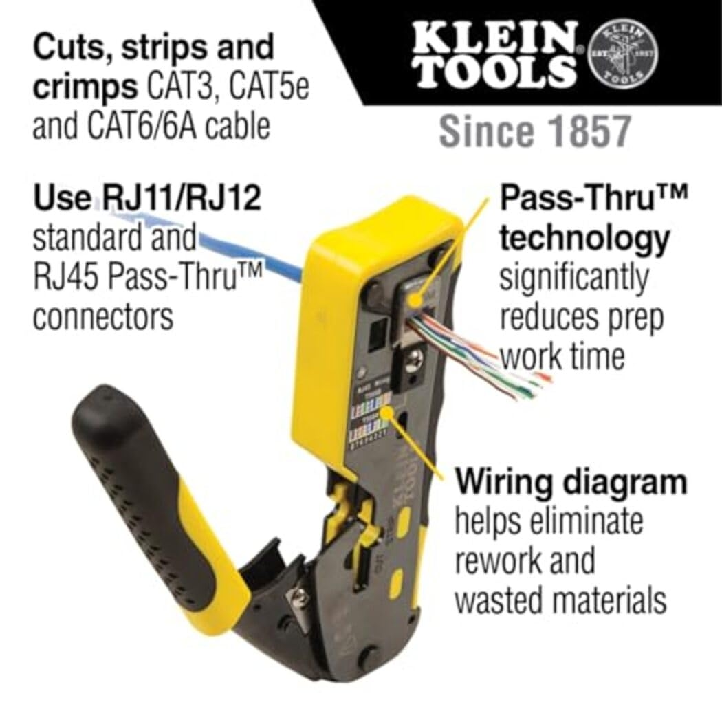 Klein Tools VDV226-110 compact ergonomic grip enhances comfort during long sessions