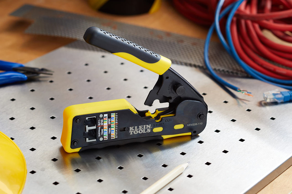 Klein Tools VDV226-110 on-tool wiring guide visible to help reduce errors