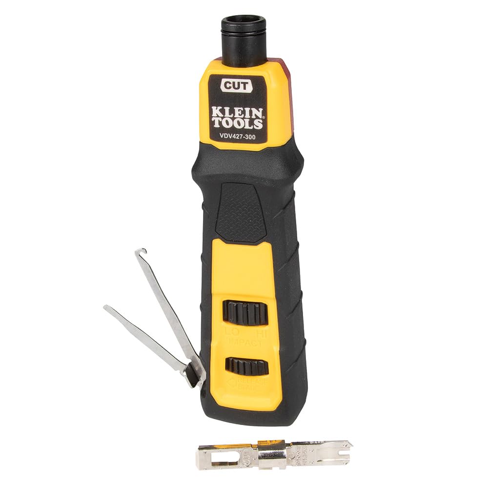 Klein Tools VDV427-300 impact punchdown tool blade delivers precise terminations.
