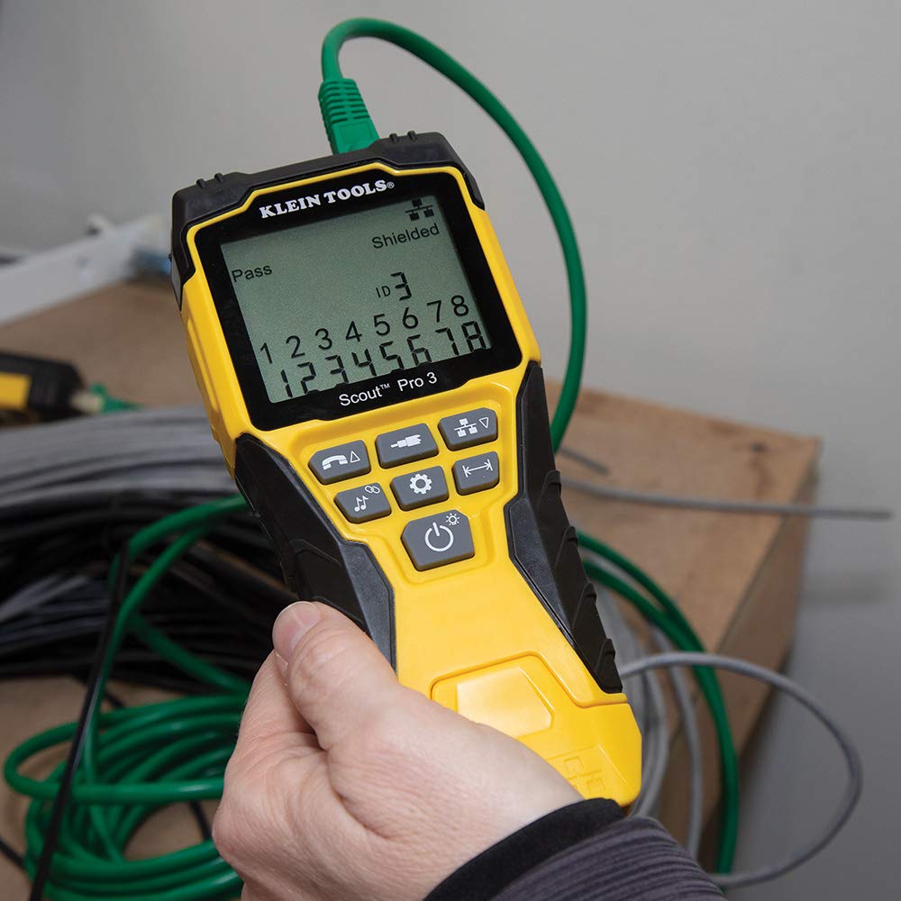 Klein Tools VDV501-851 backlit display aids readability in low light